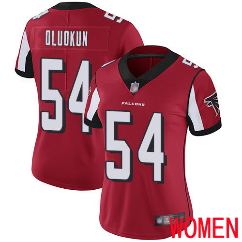 Atlanta Falcons Limited Red Women Foye Oluokun Home Jersey NFL Football 54 Vapor Untouchable